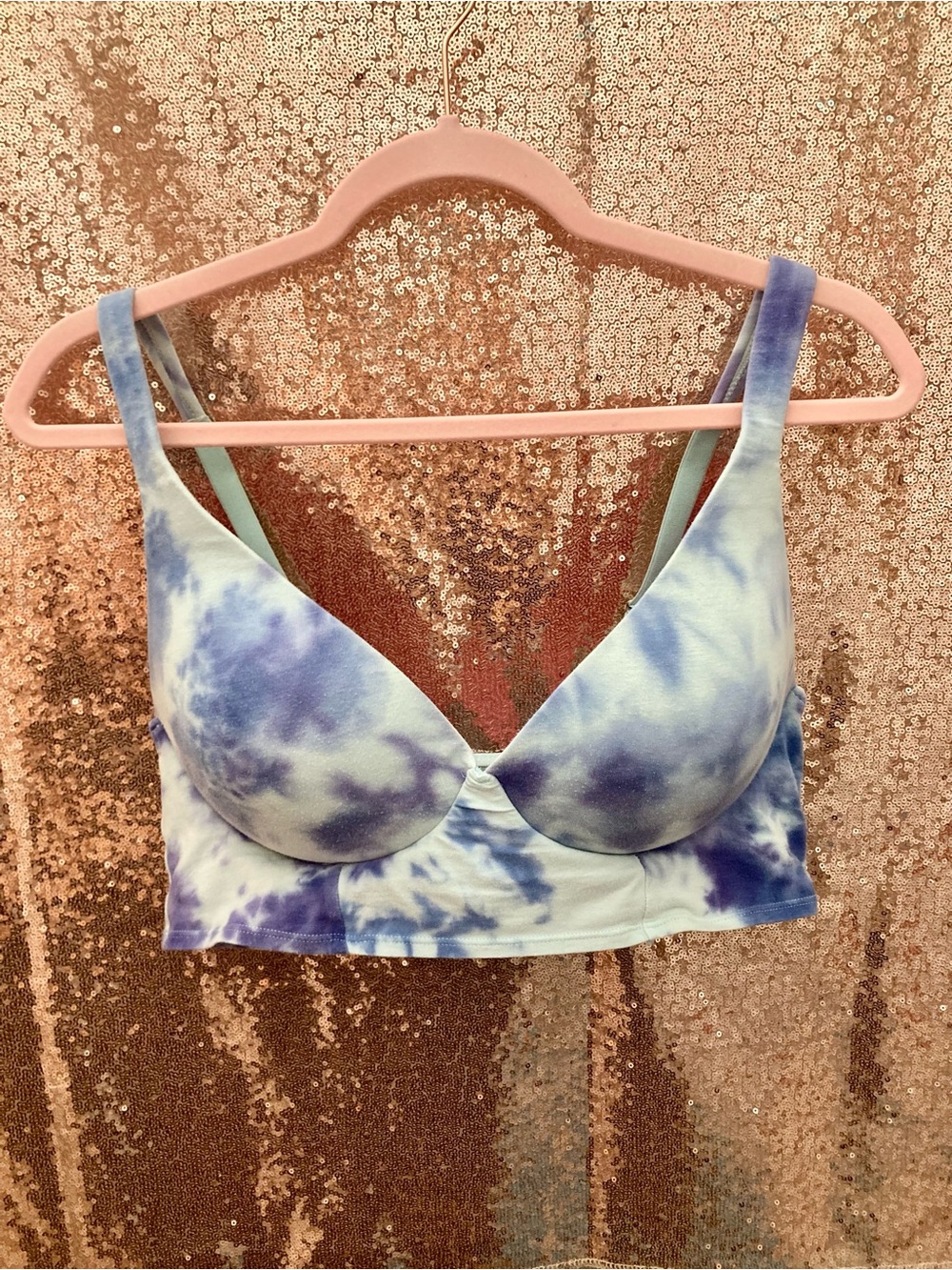 PINK Victoria's Secret Blue Tie-Dye Bralette